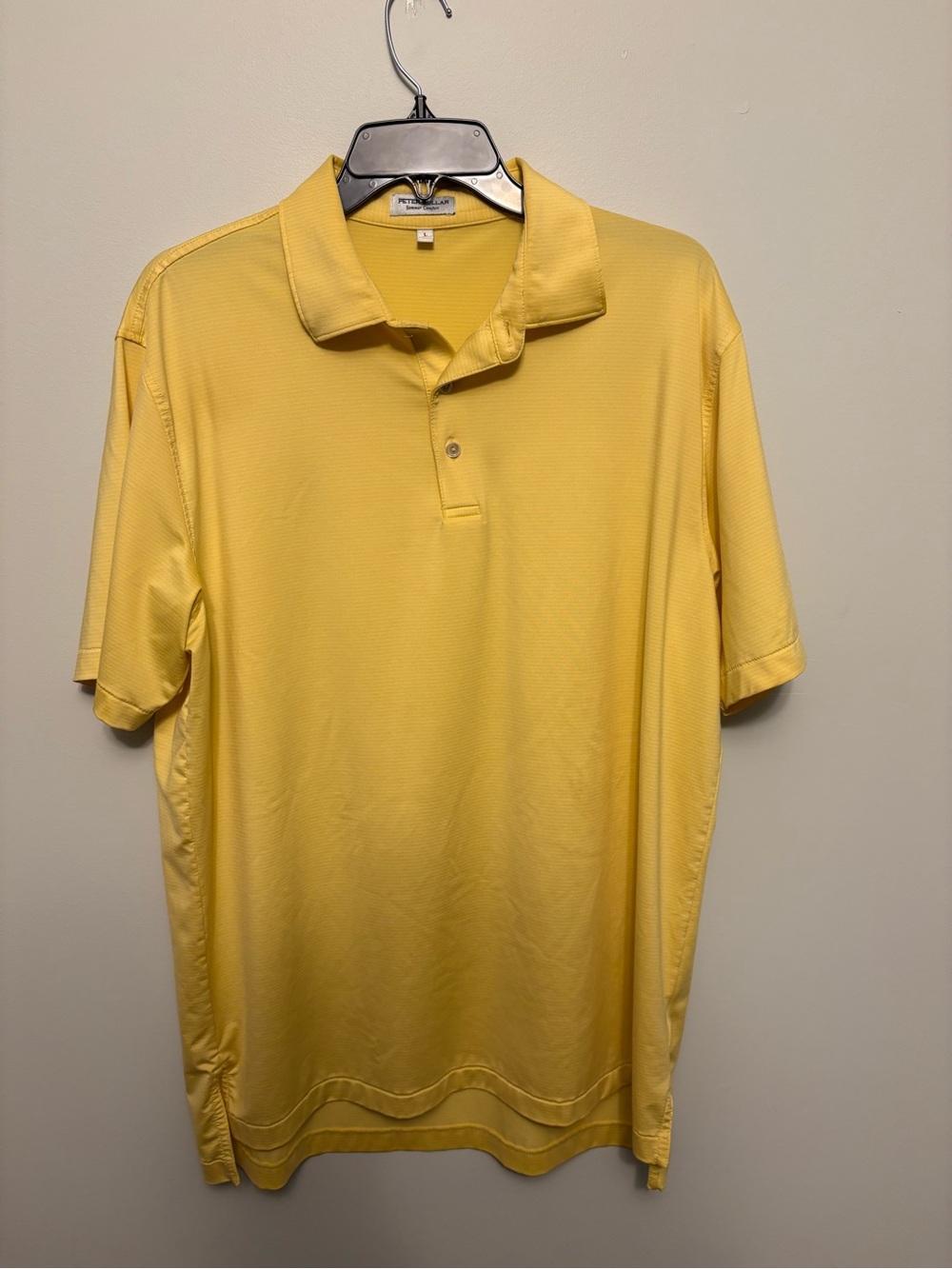 Peter Millar Summer Comfort Performance Polo Golf Shirt Yellow Men's L
